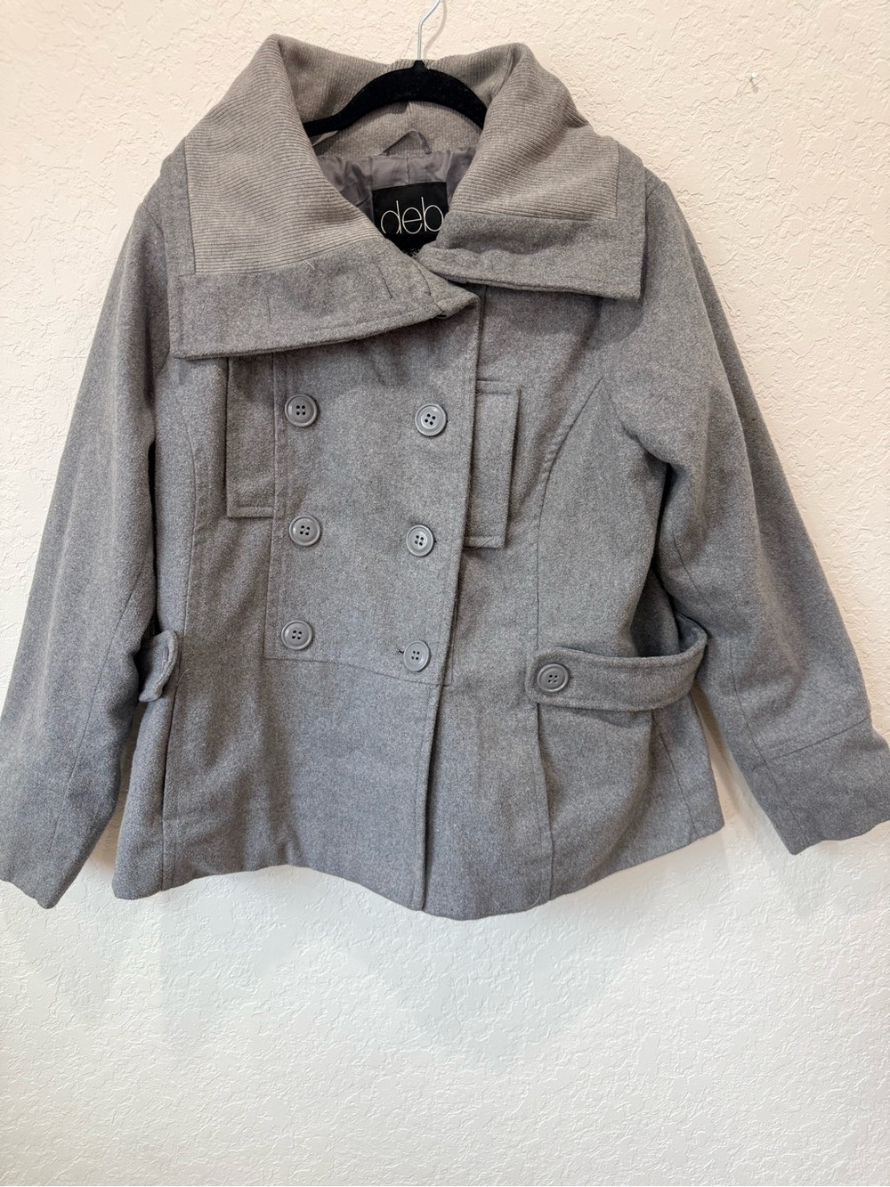 Deb Gray Double-Breasted Kids Peacoat